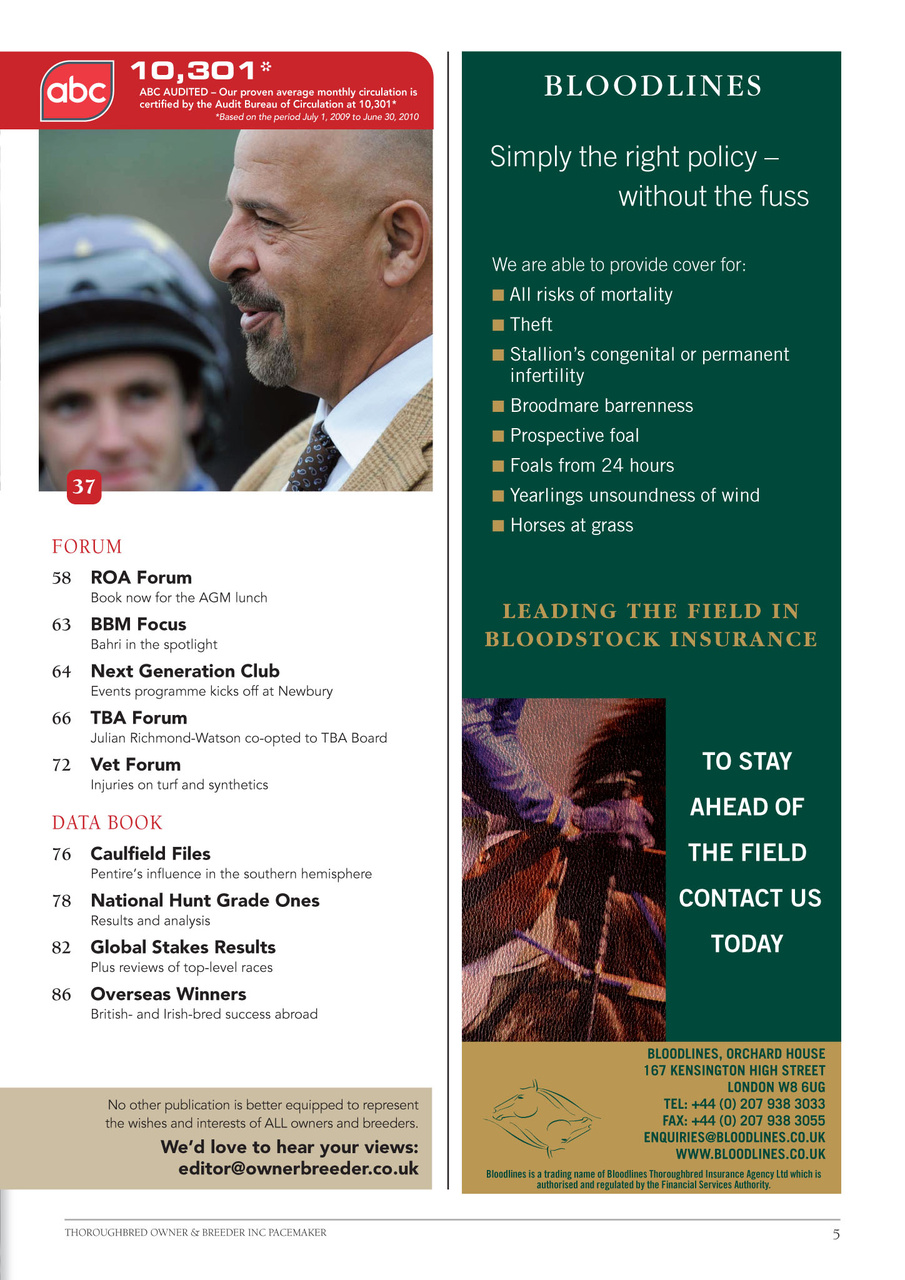 The Owner Breeder Preview Pages