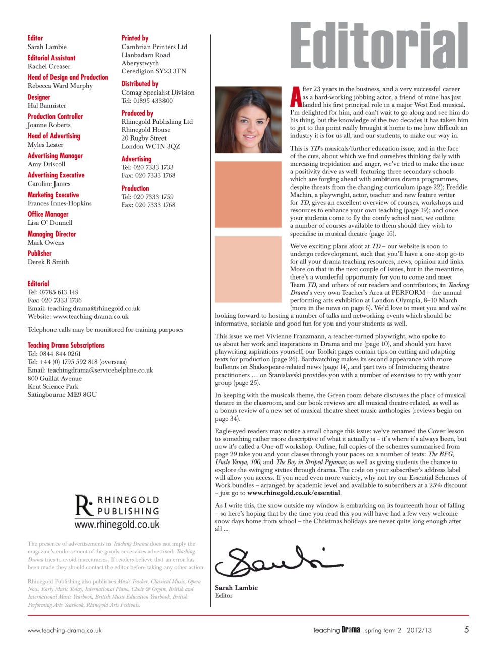 Drama and Theatre Preview Pages