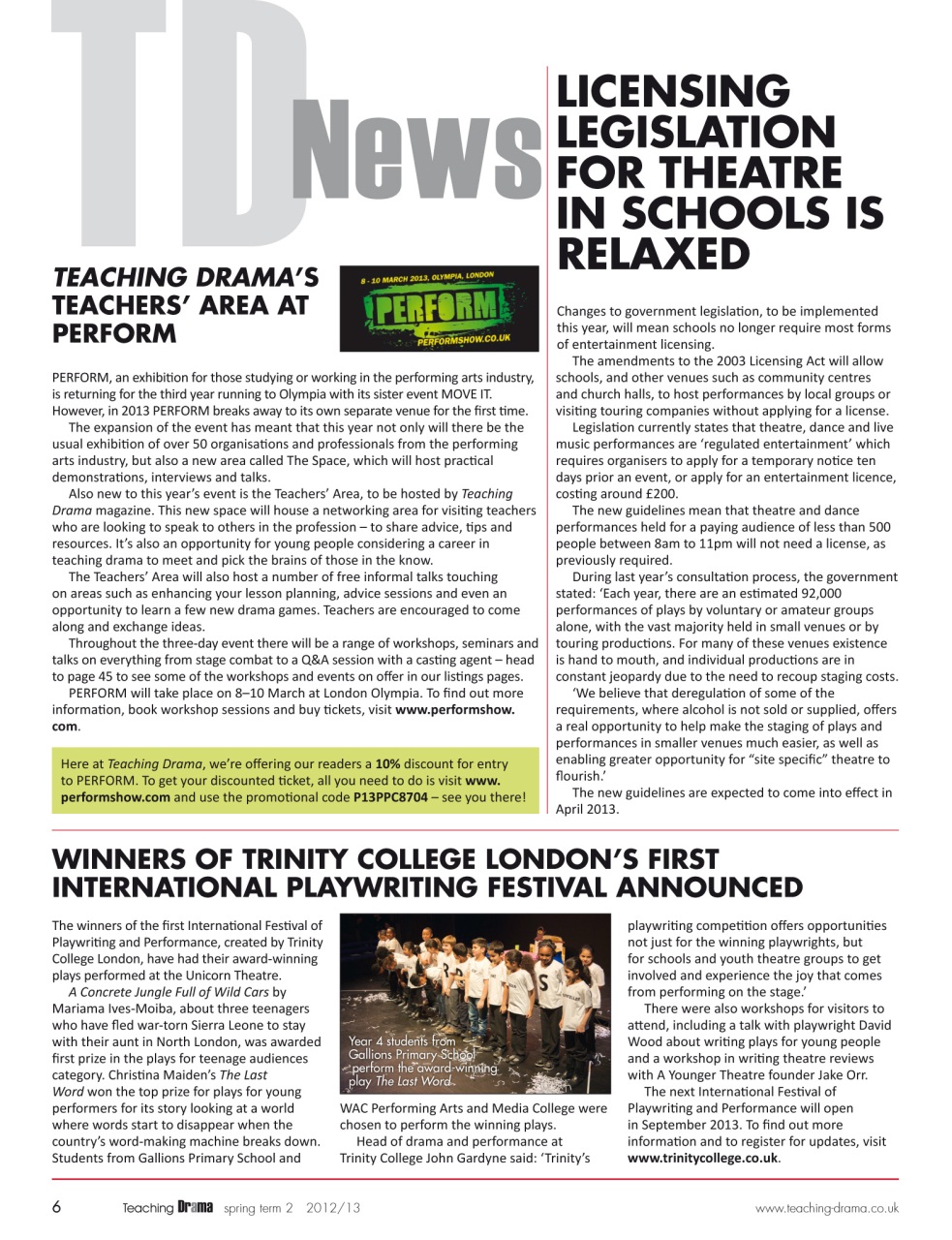 Drama and Theatre Preview Pages