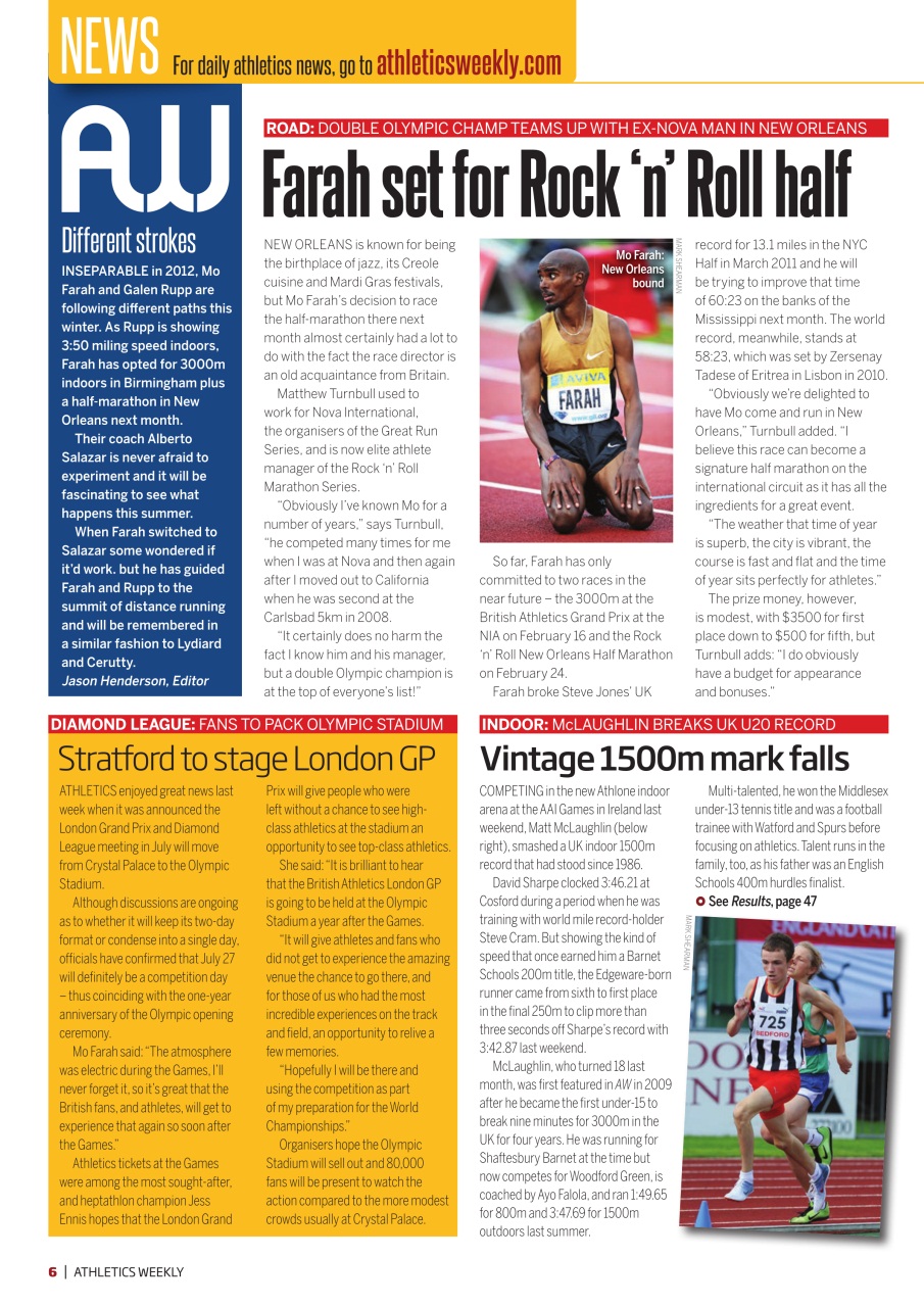 AW – Athletics Weekly Magazine Preview Pages