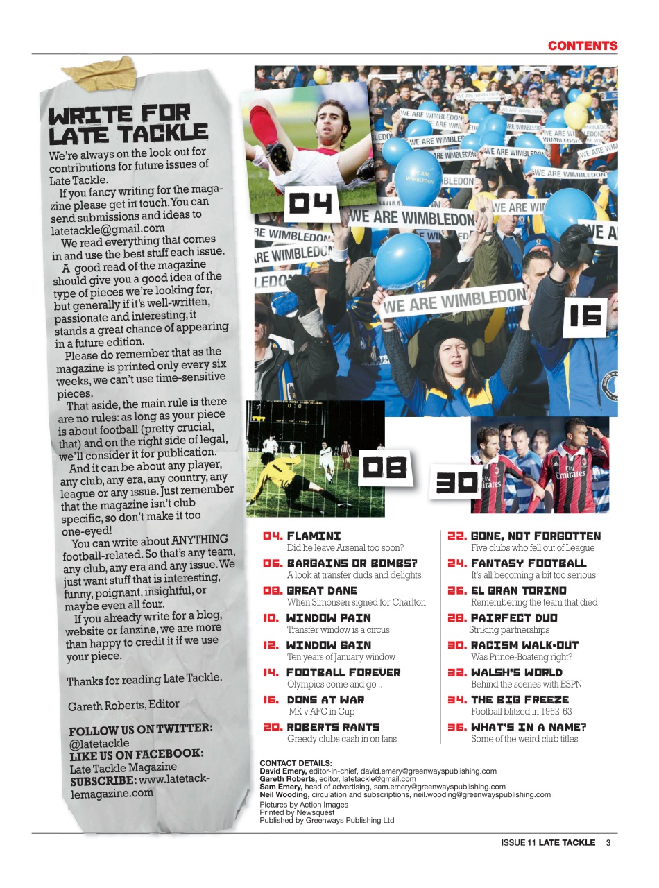 Late Tackle Football Magazine Preview Pages