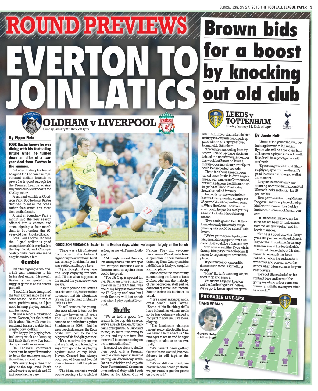 The Football League Paper Preview Pages