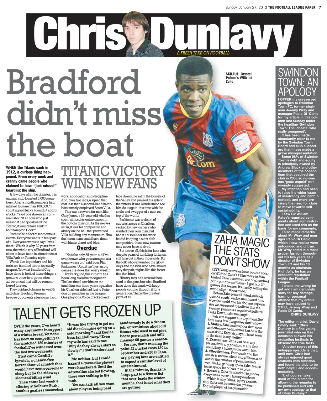 The Football League Paper Preview Pages