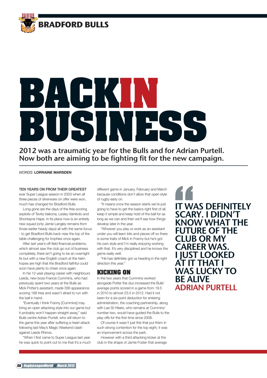 Rugby League World Preview Pages