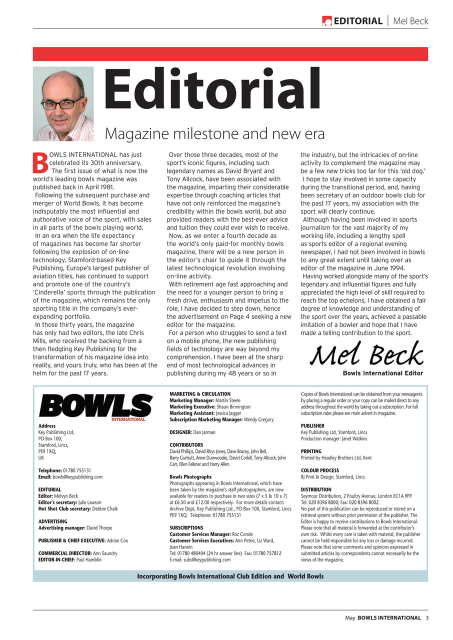Bowls International Preview Pages