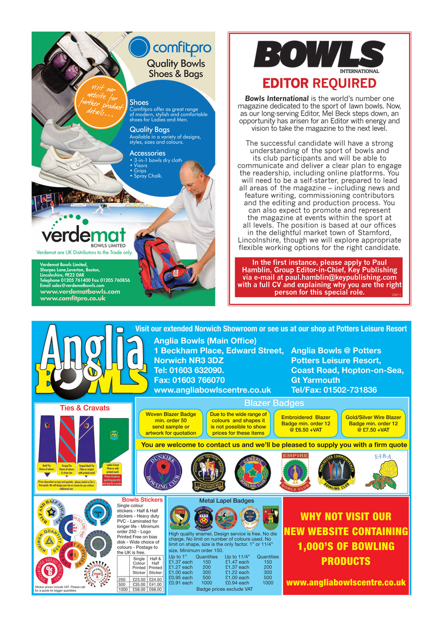 Bowls International Preview Pages