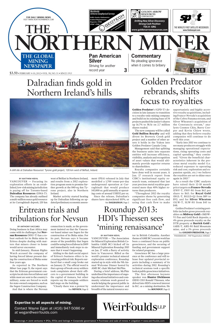 The Northern Miner Preview Pages