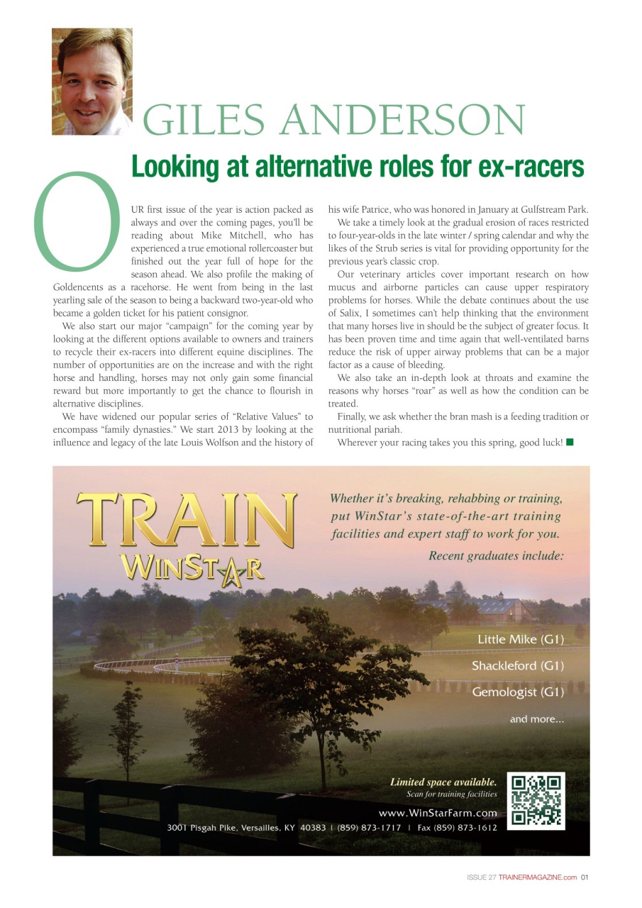 North American Trainer Magazine - horse racing Preview Pages