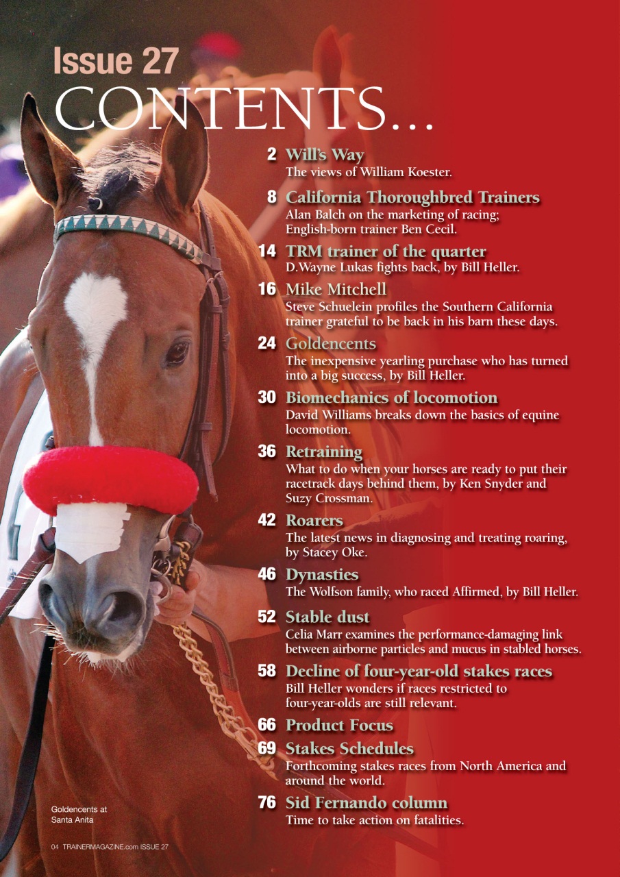 North American Trainer Magazine - horse racing Preview Pages