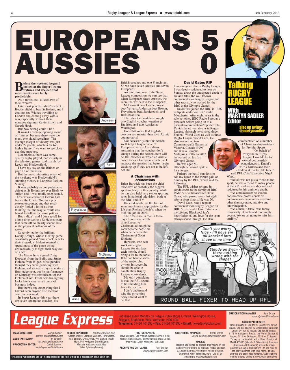 League Express Preview Pages