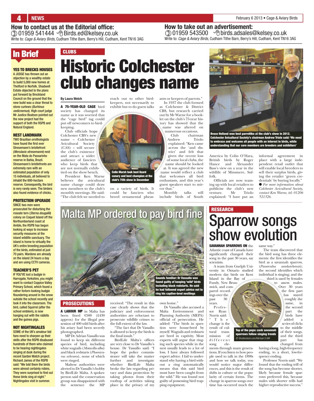 Cage & Aviary Birds Preview Pages