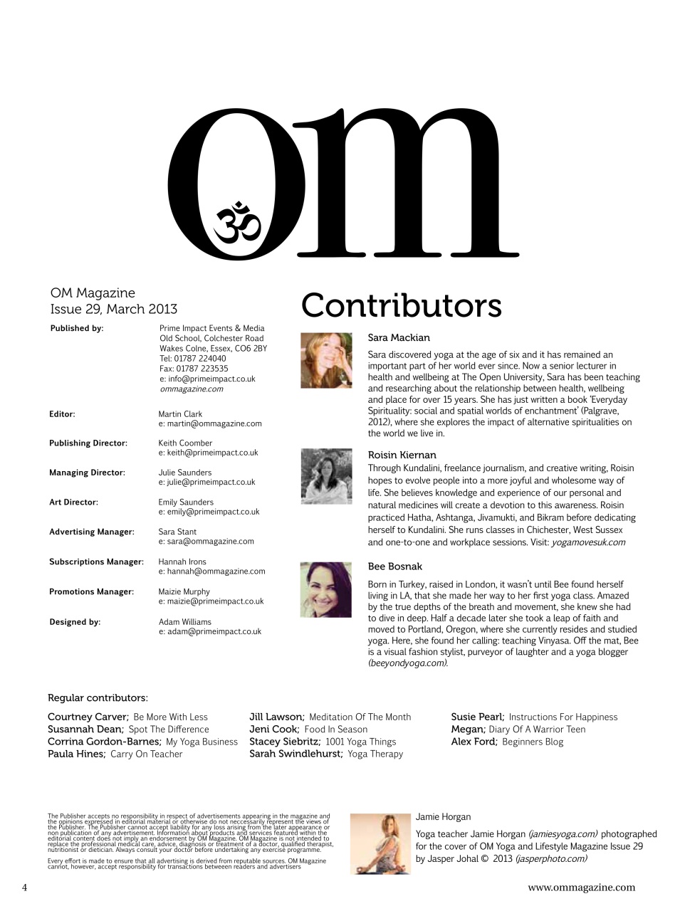 OM Yoga Magazine Preview Pages