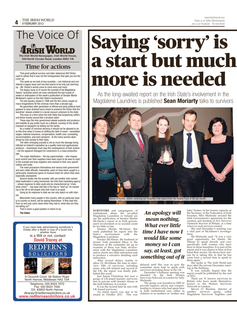 Irish World Preview Pages