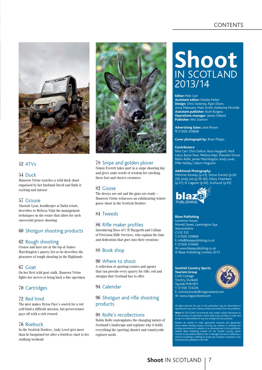 Shoot in Scotland Preview Pages