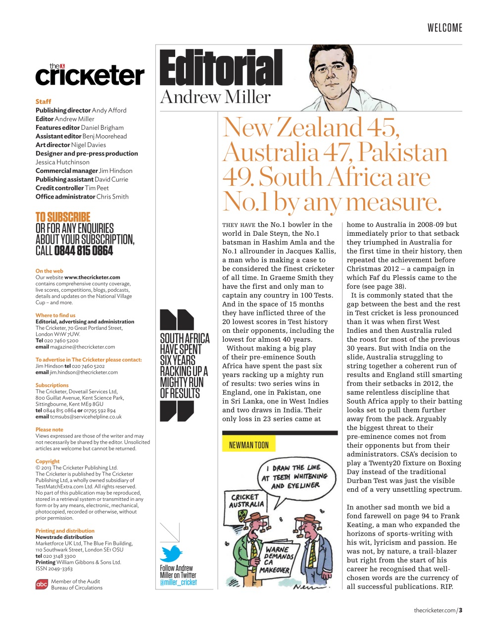 The Cricketer Magazine Preview Pages