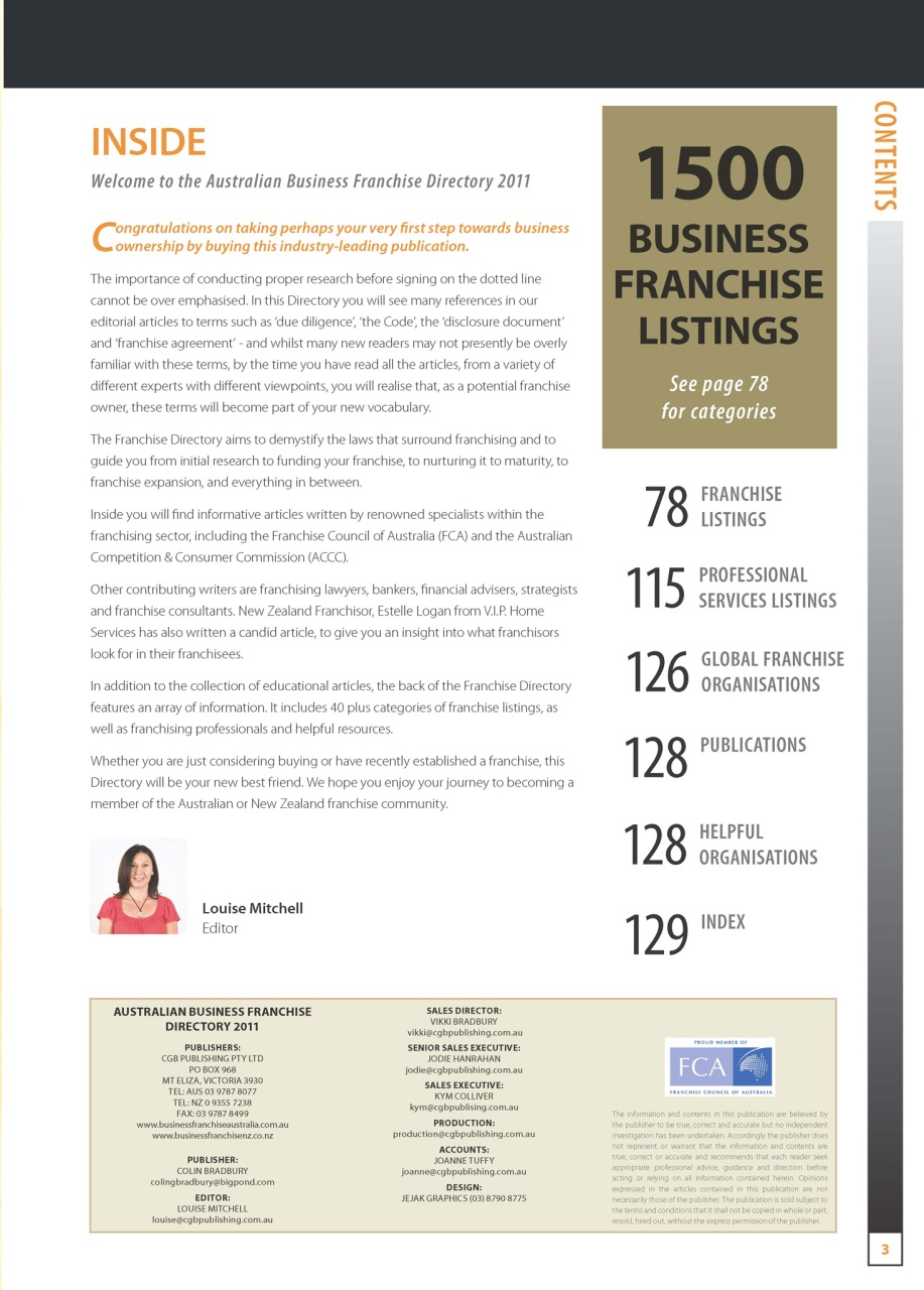 Business Franchise Directory Preview Pages