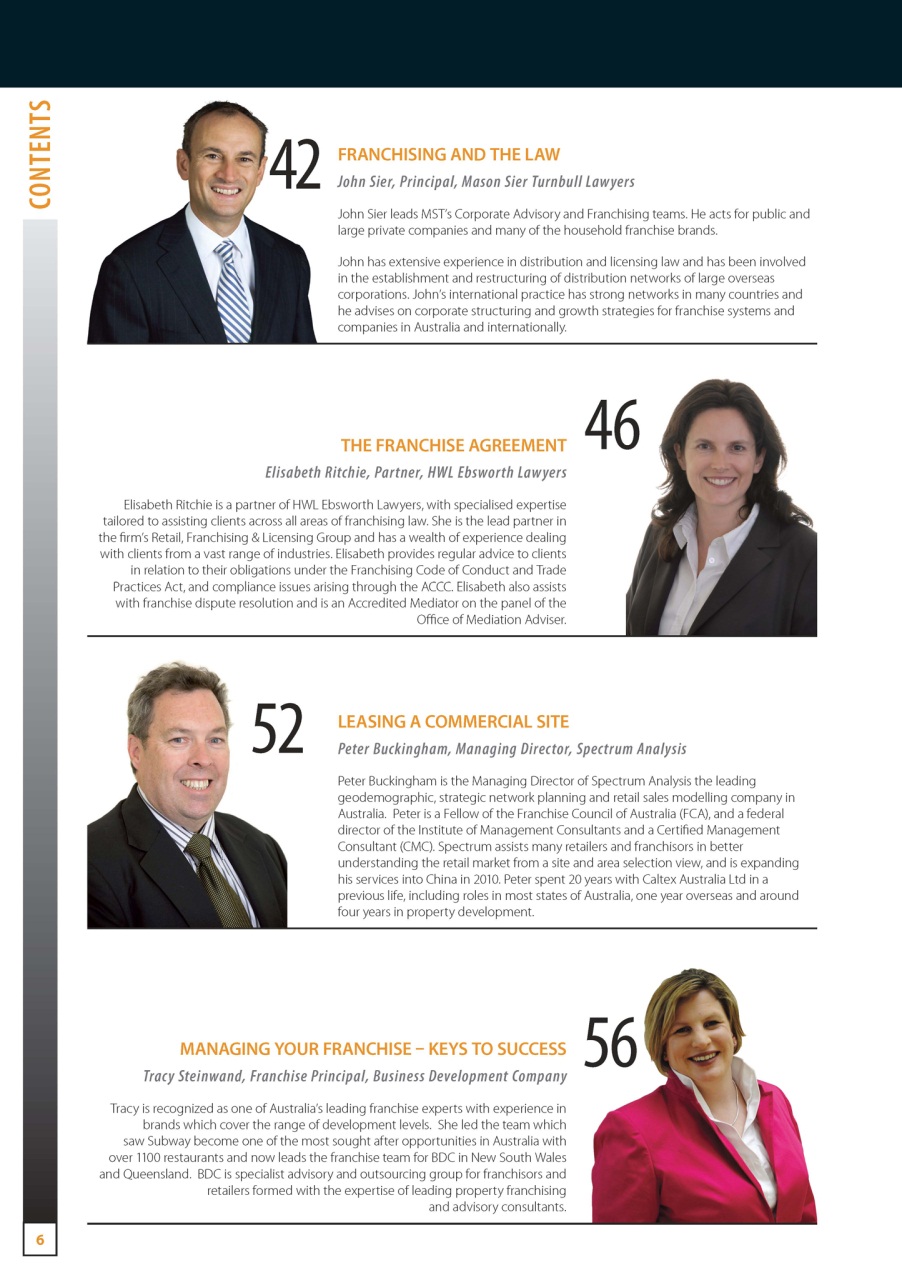 Business Franchise Directory Preview Pages