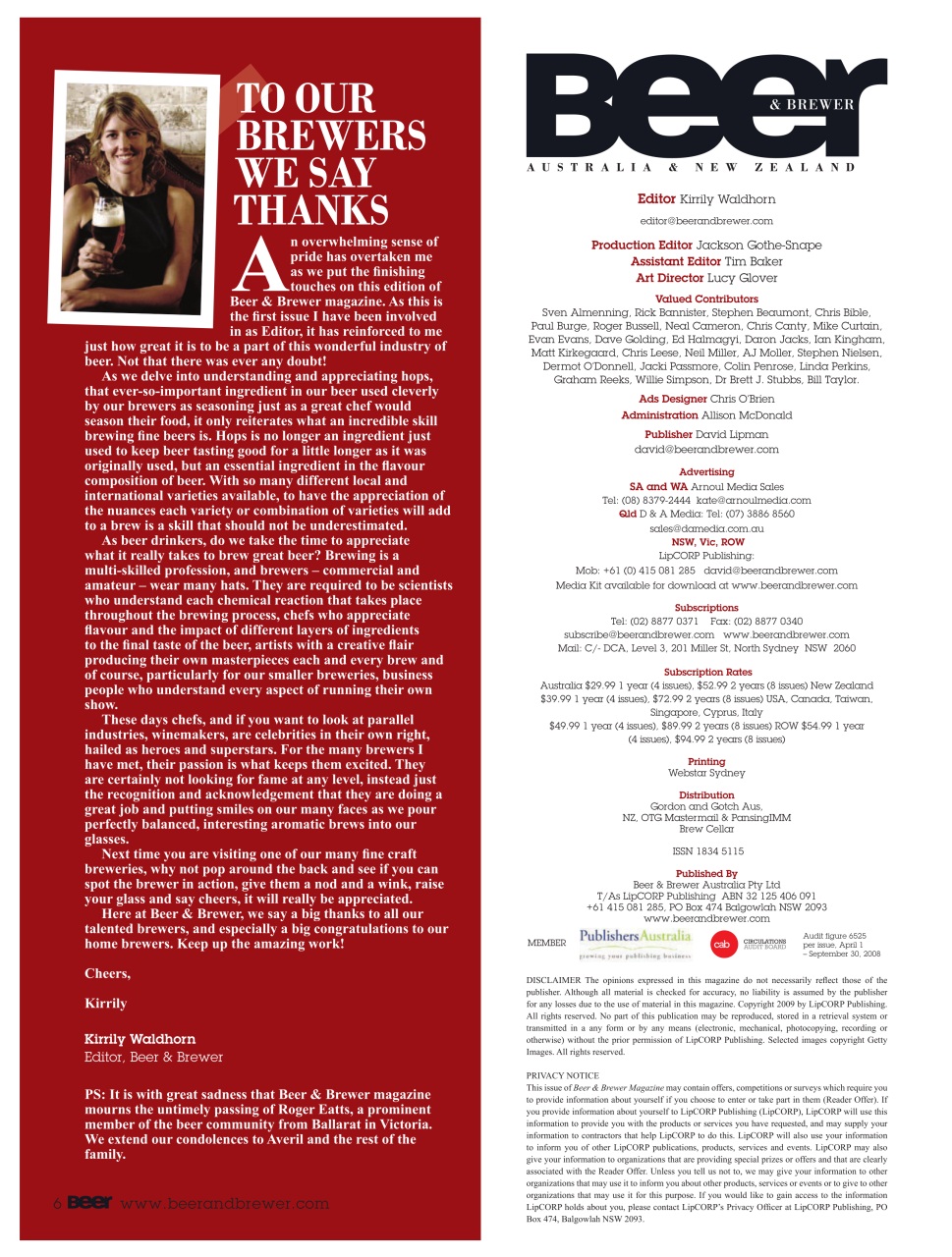 Beer and Brewer Preview Pages