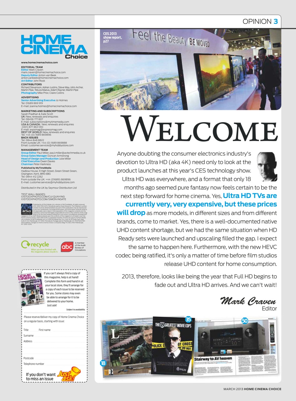 Home Cinema Choice Preview Pages