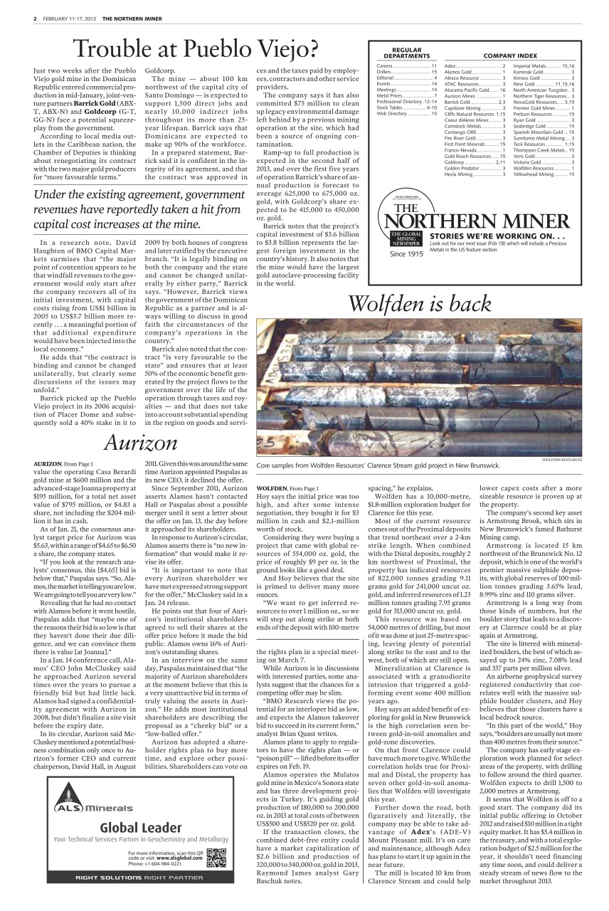 The Northern Miner Preview Pages