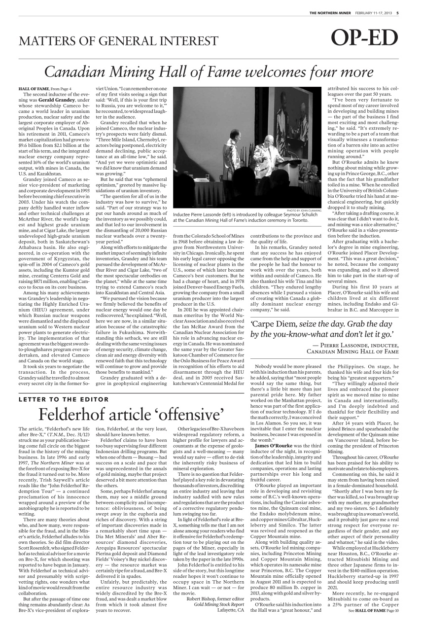 The Northern Miner Preview Pages