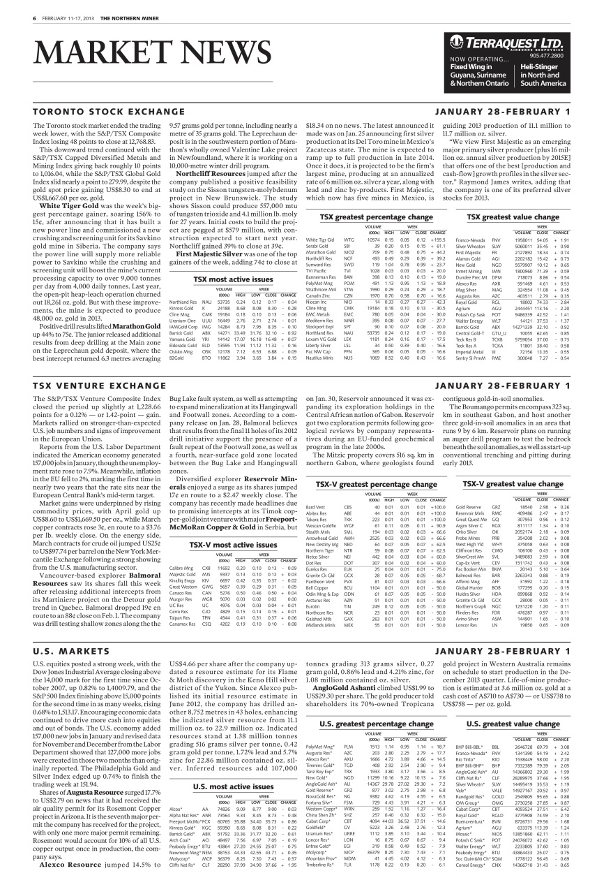 The Northern Miner Preview Pages