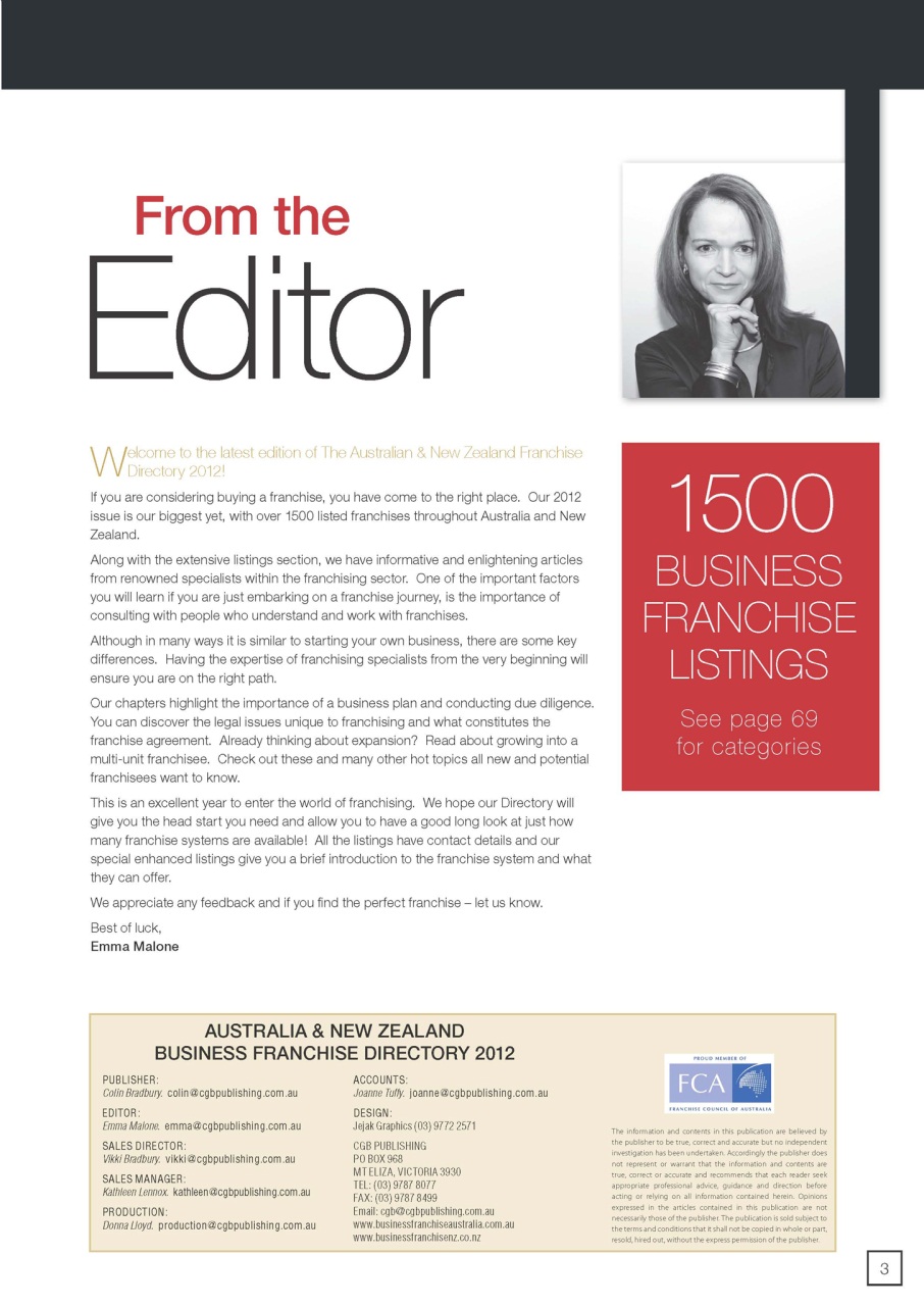 Business Franchise Directory Preview Pages