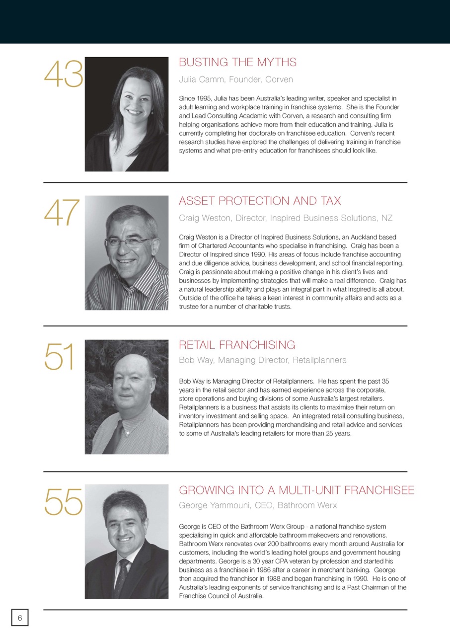 Business Franchise Directory Preview Pages