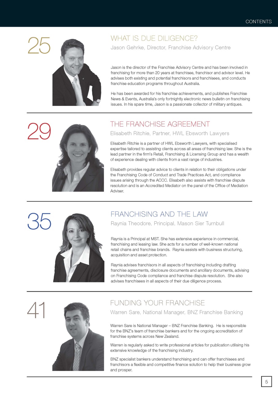 Business Franchise Directory Preview Pages