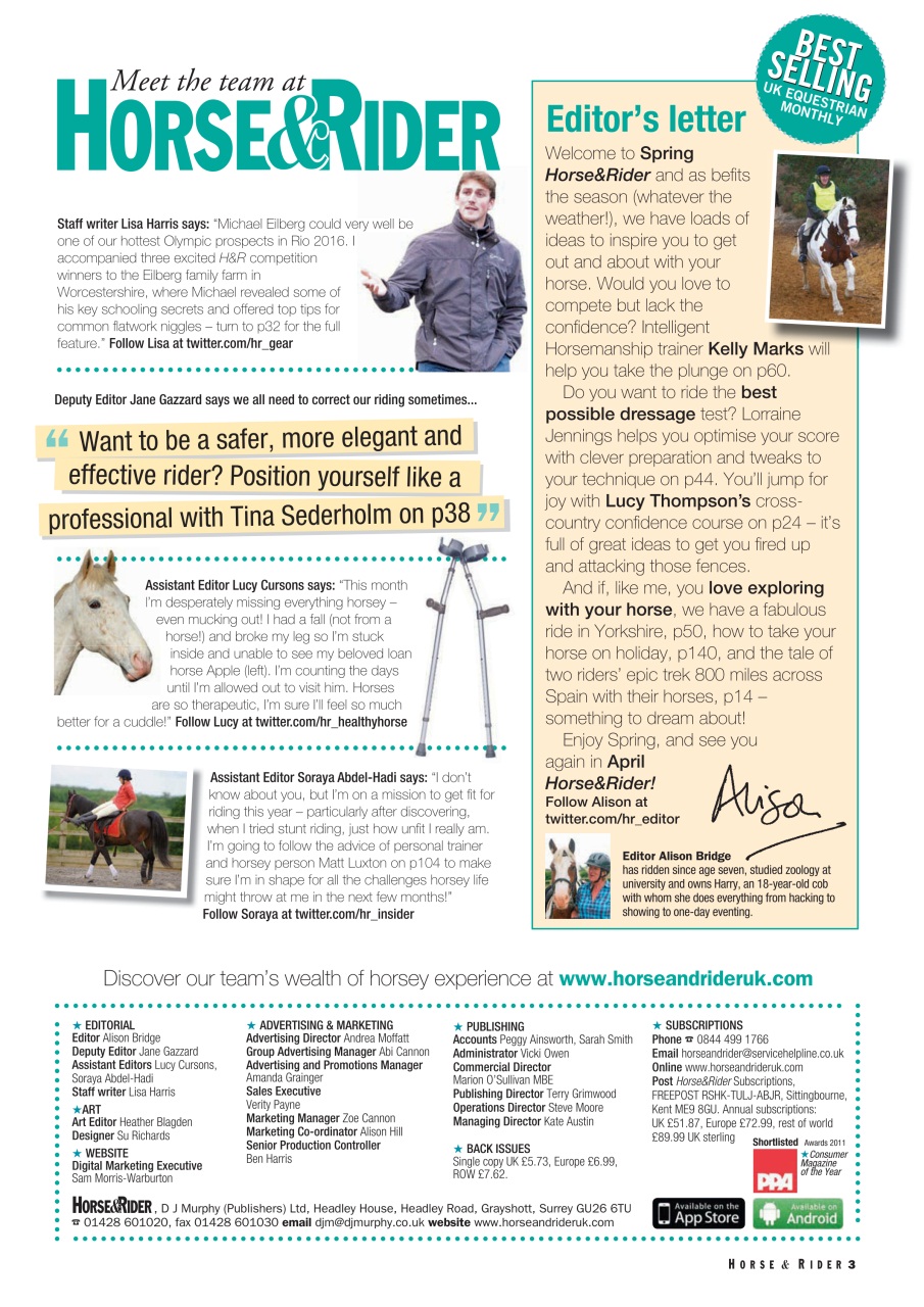 Horse&Rider Magazine - UK equestrian magazine for Horse and Rider Preview Pages