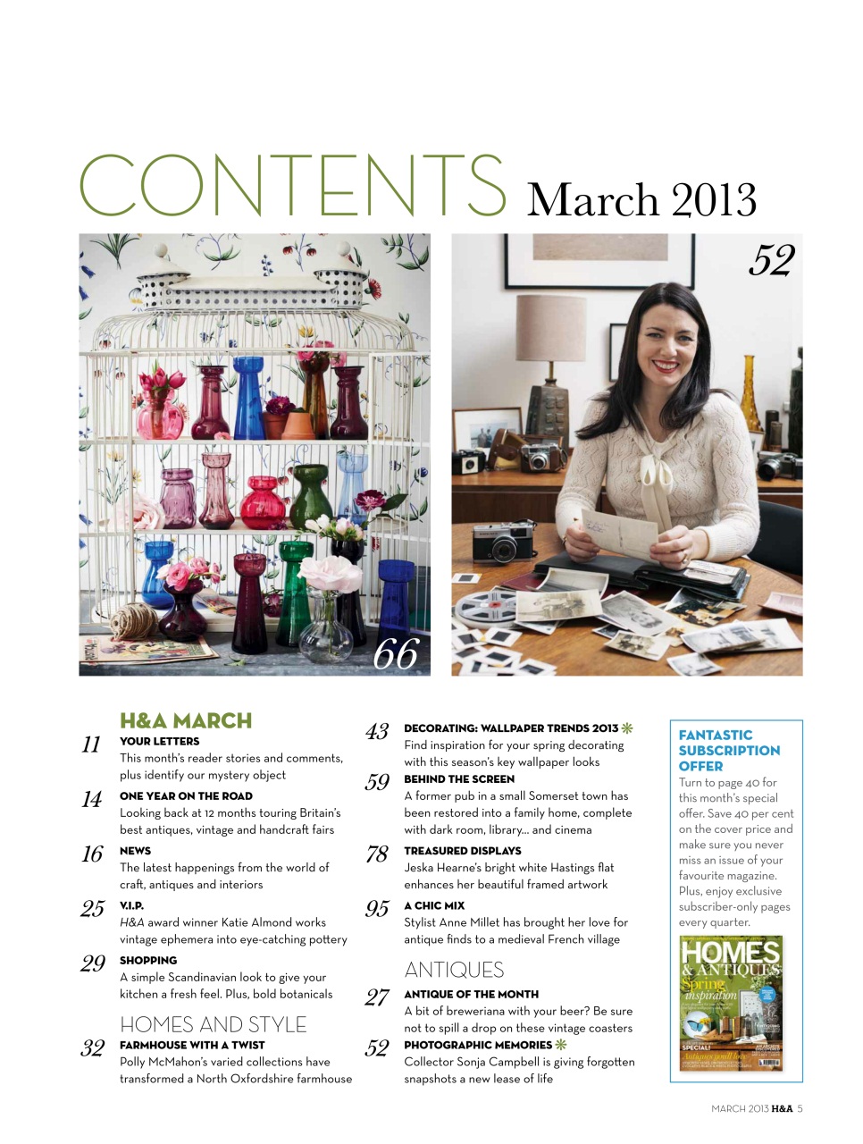Homes & Antiques Magazine Preview Pages