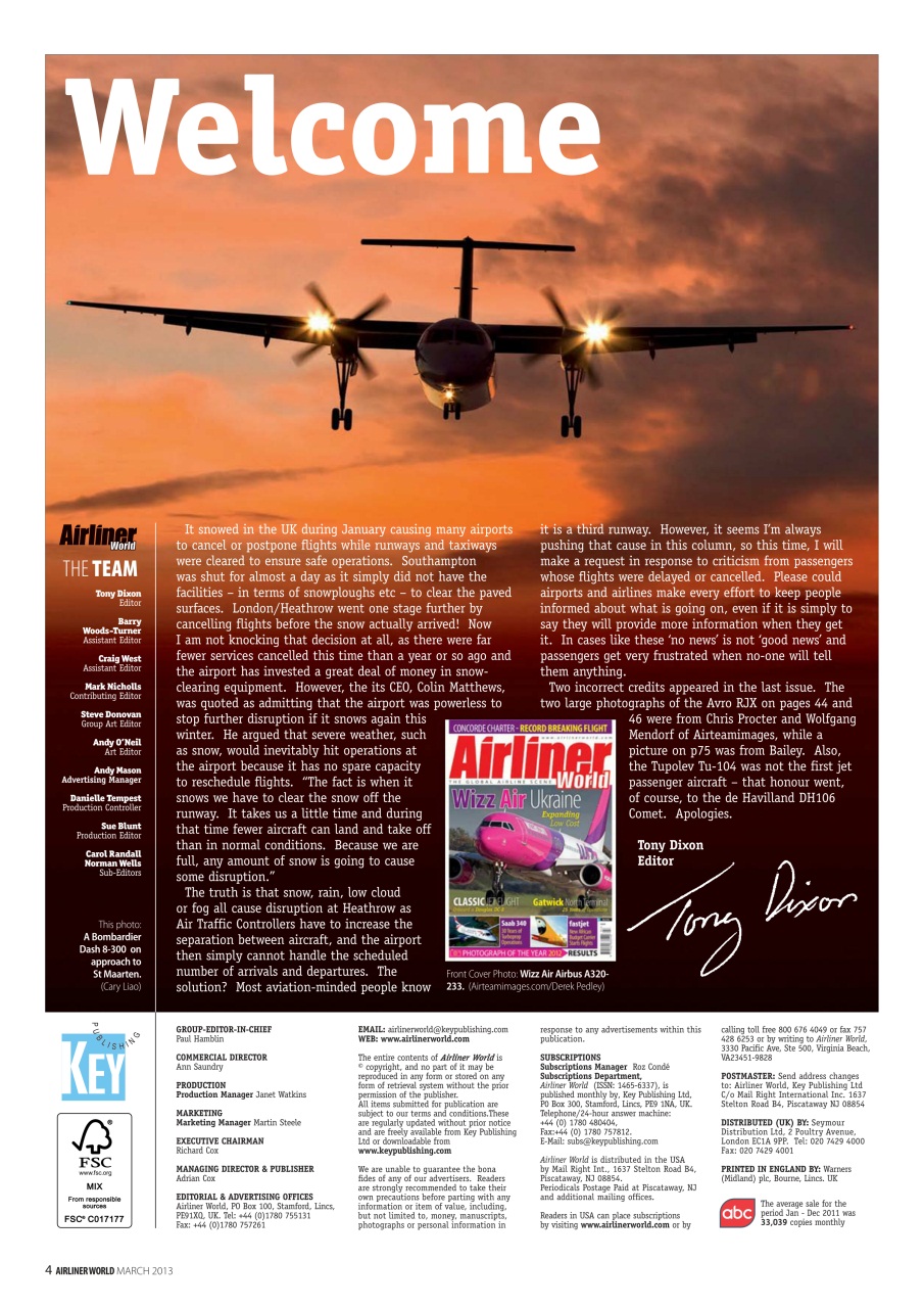 Airliner World Preview Pages