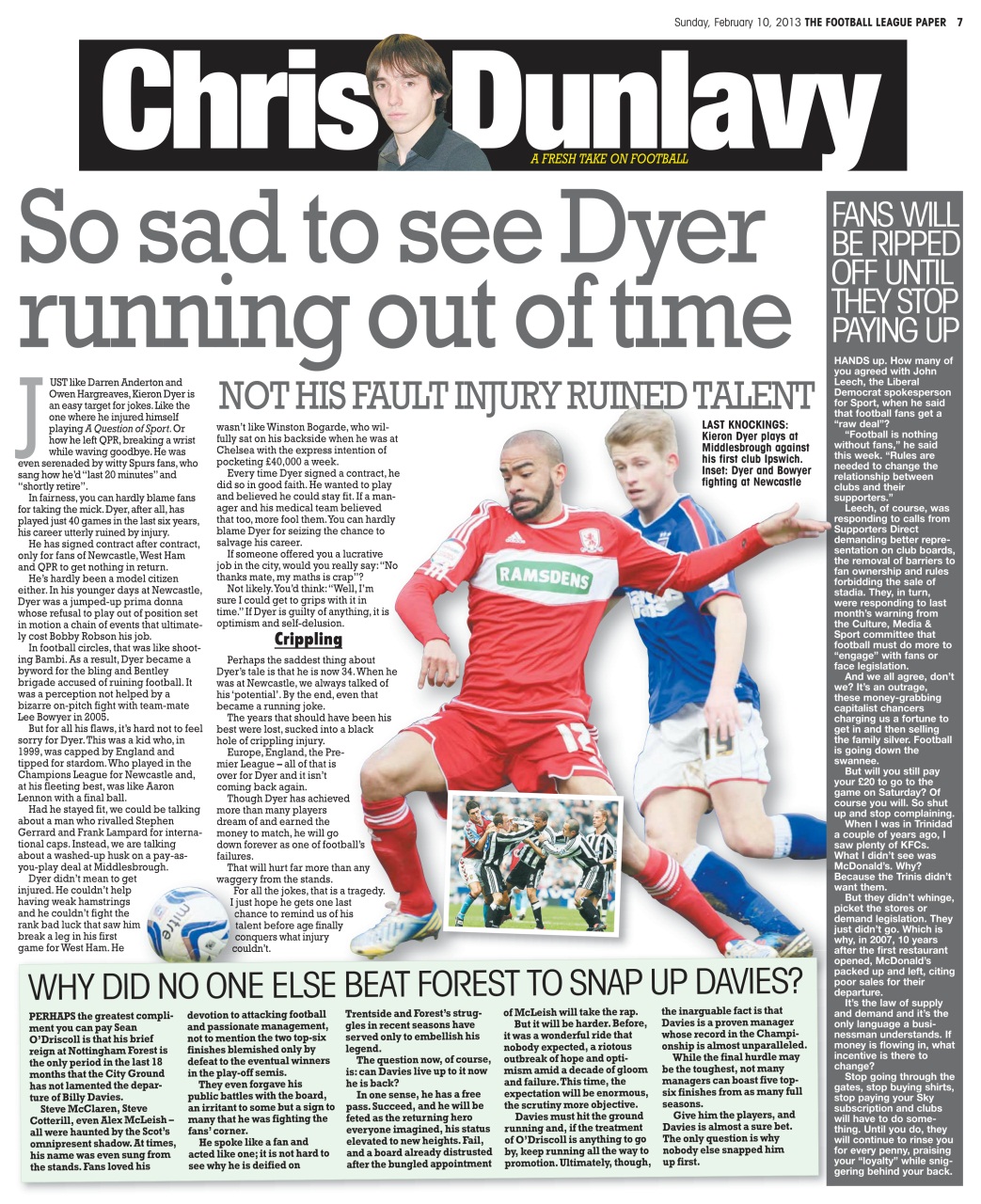 The Football League Paper Preview Pages