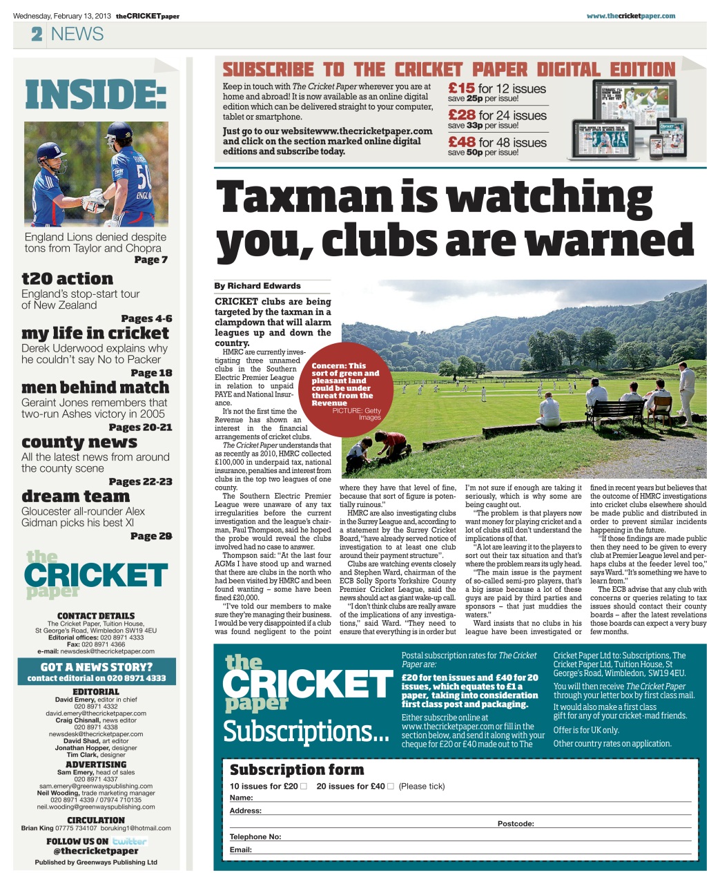 The Cricket Paper Preview Pages