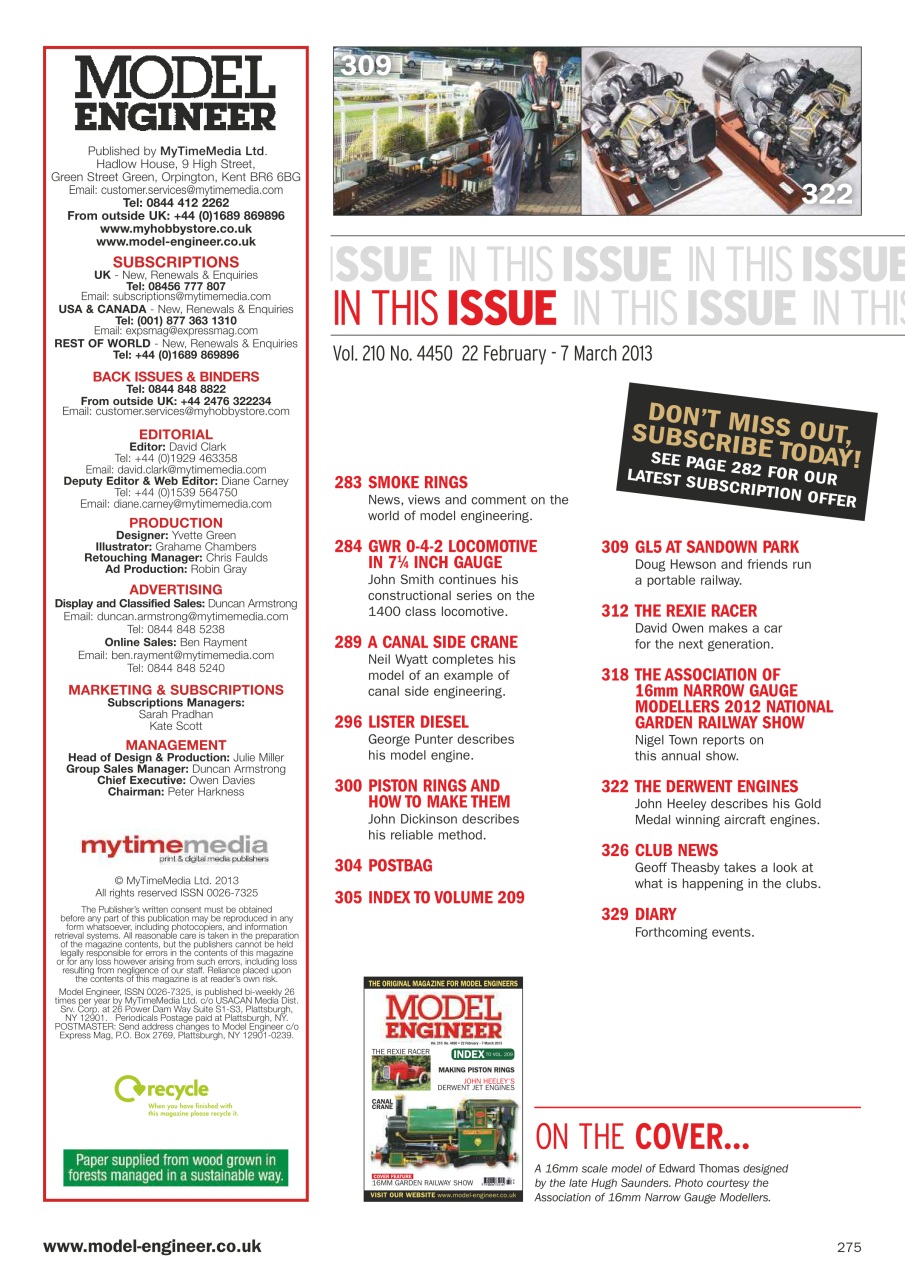 Model Engineer Preview Pages