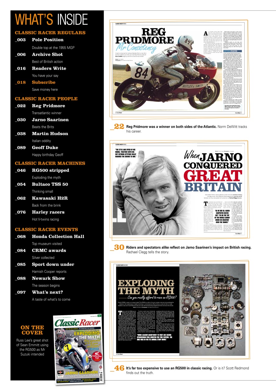 Classic Racer Preview Pages