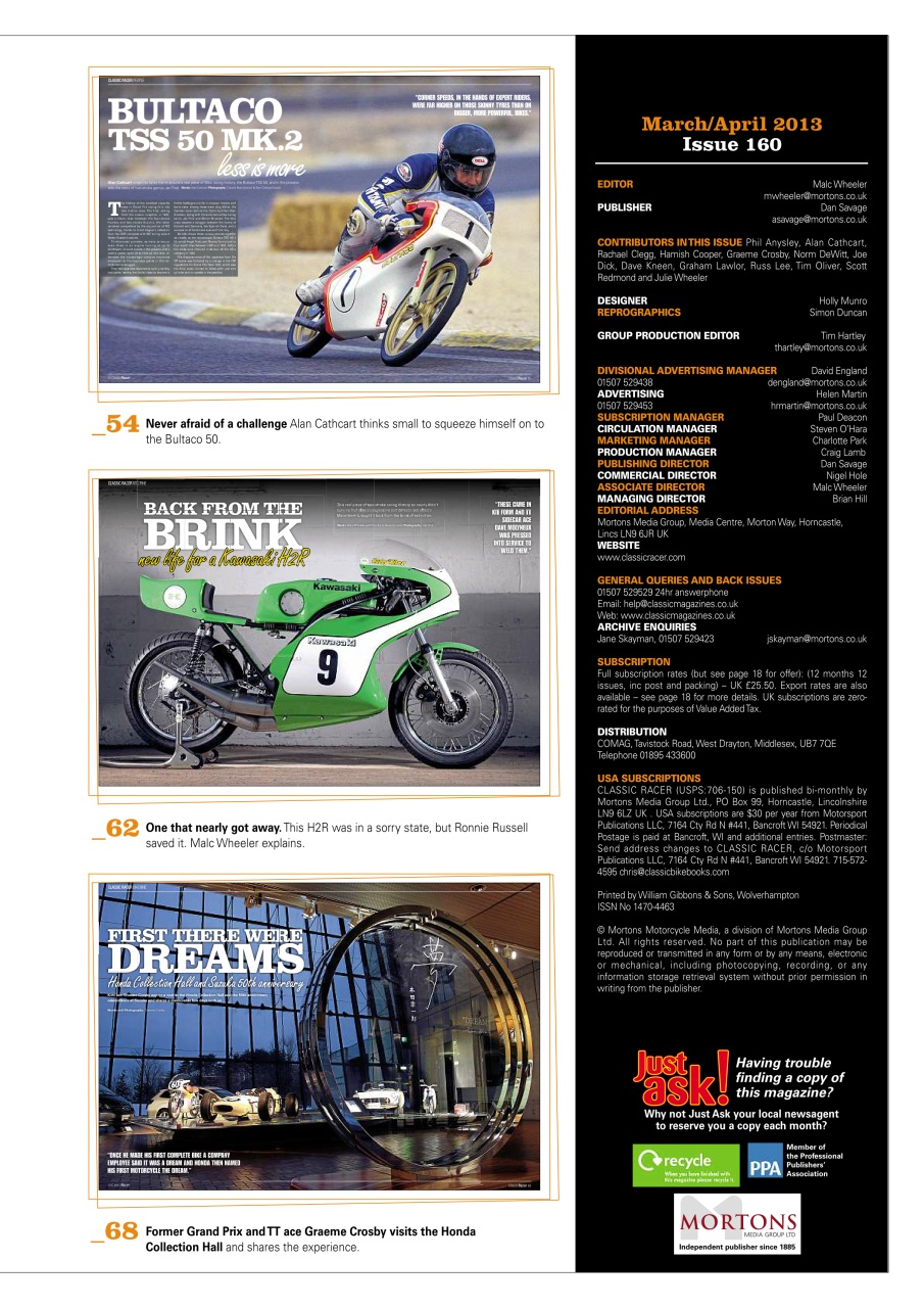 Classic Racer Preview Pages