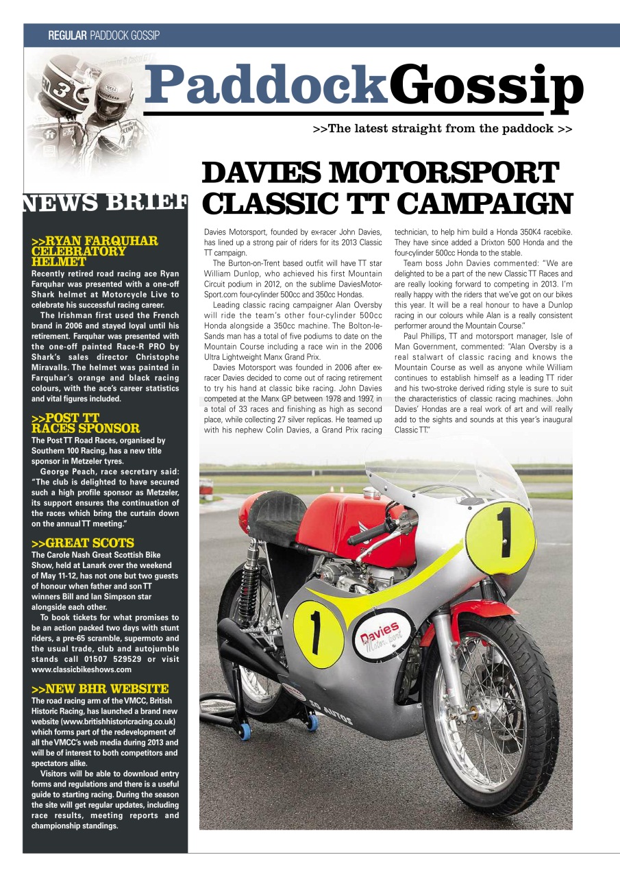 Classic Racer Preview Pages