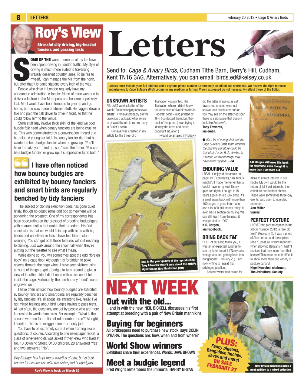 Cage & Aviary Birds Preview Pages