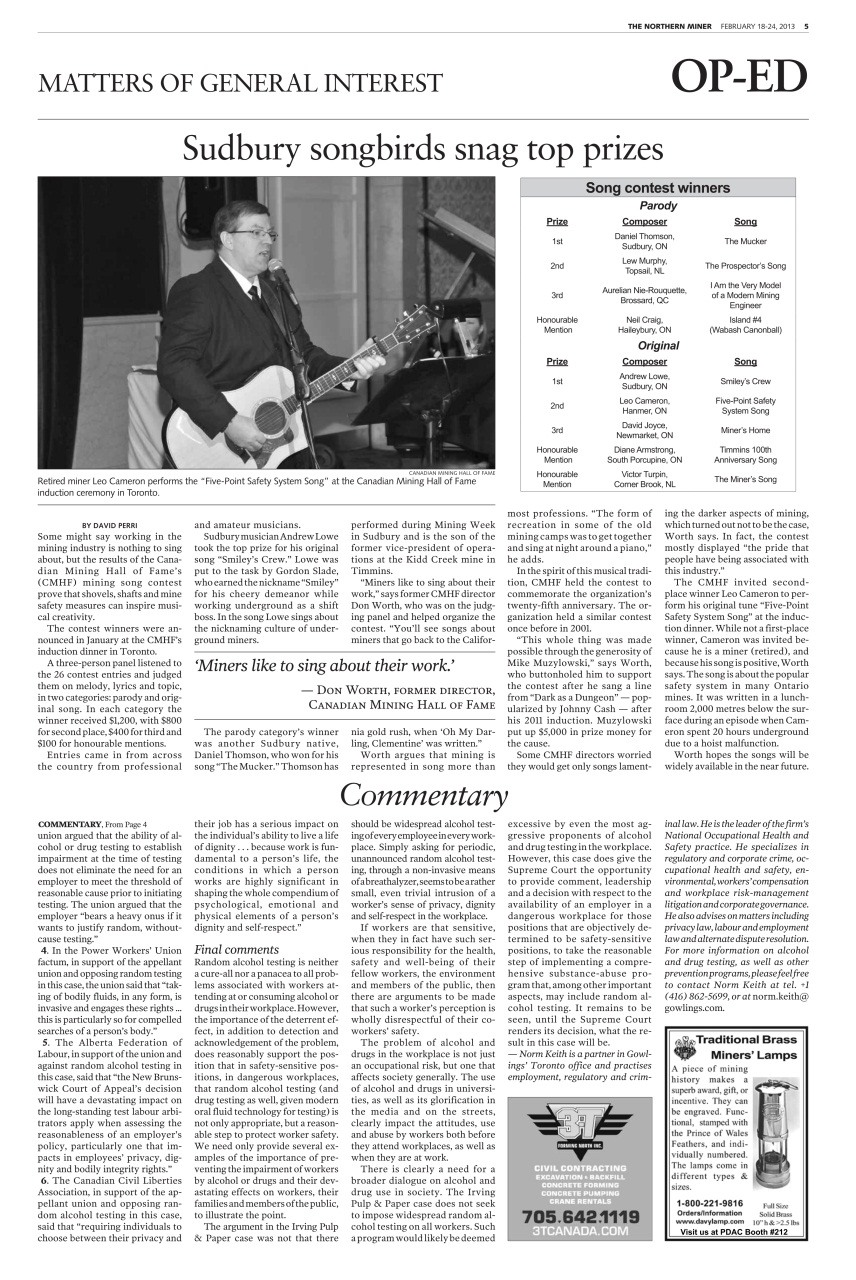 The Northern Miner Preview Pages