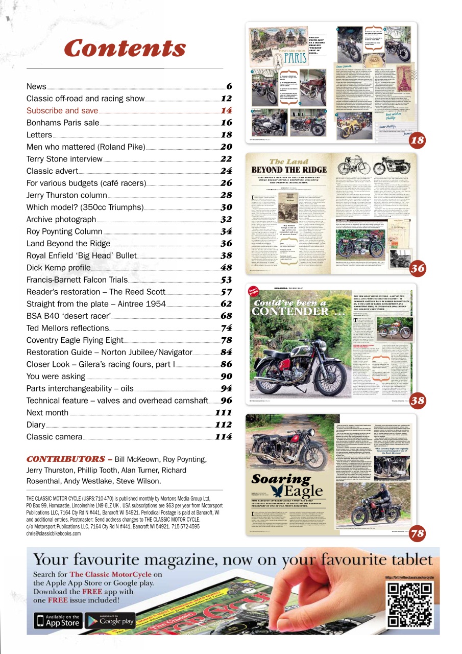 The Classic MotorCycle Preview Pages