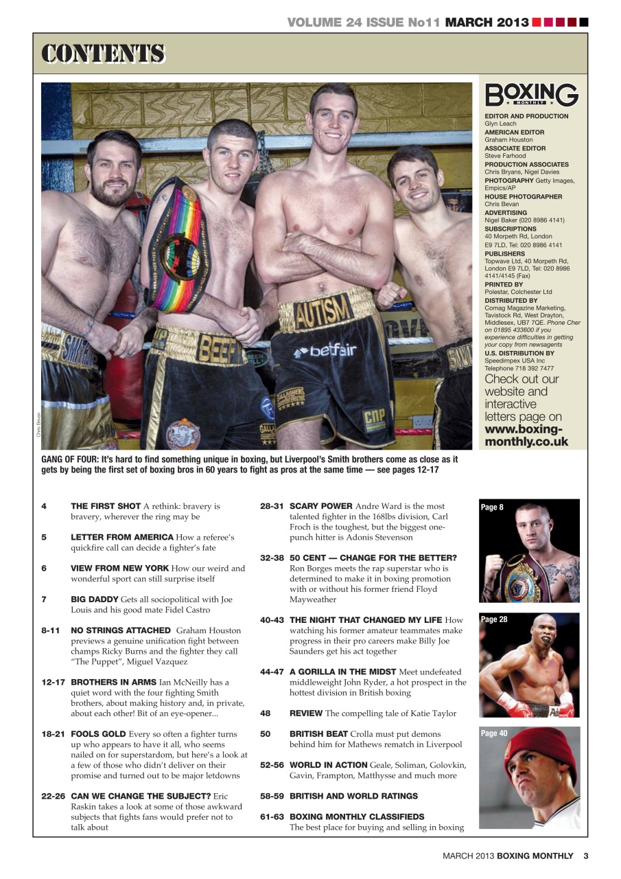 Boxing Monthly Preview Pages