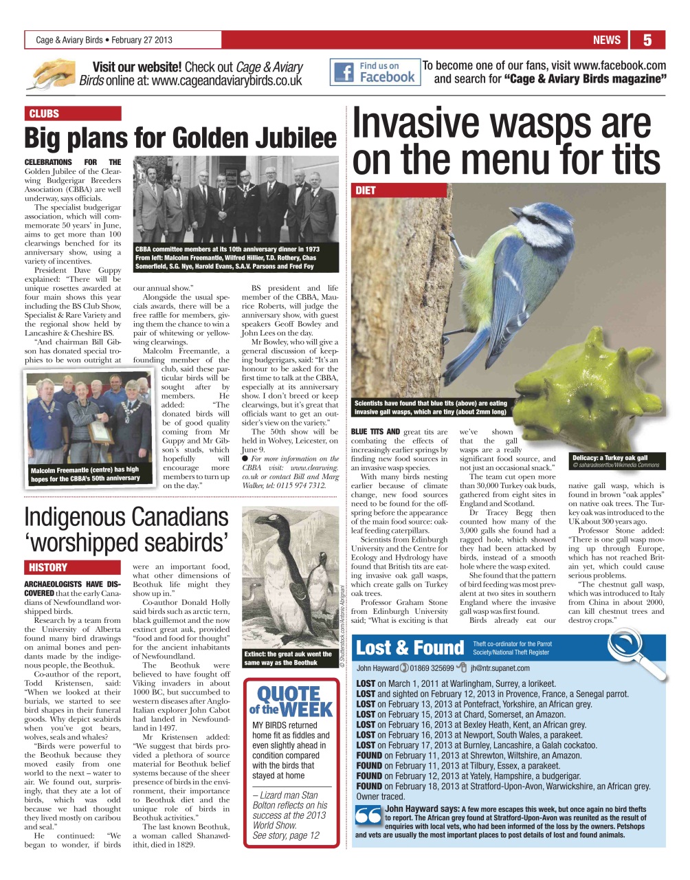 Cage & Aviary Birds Preview Pages