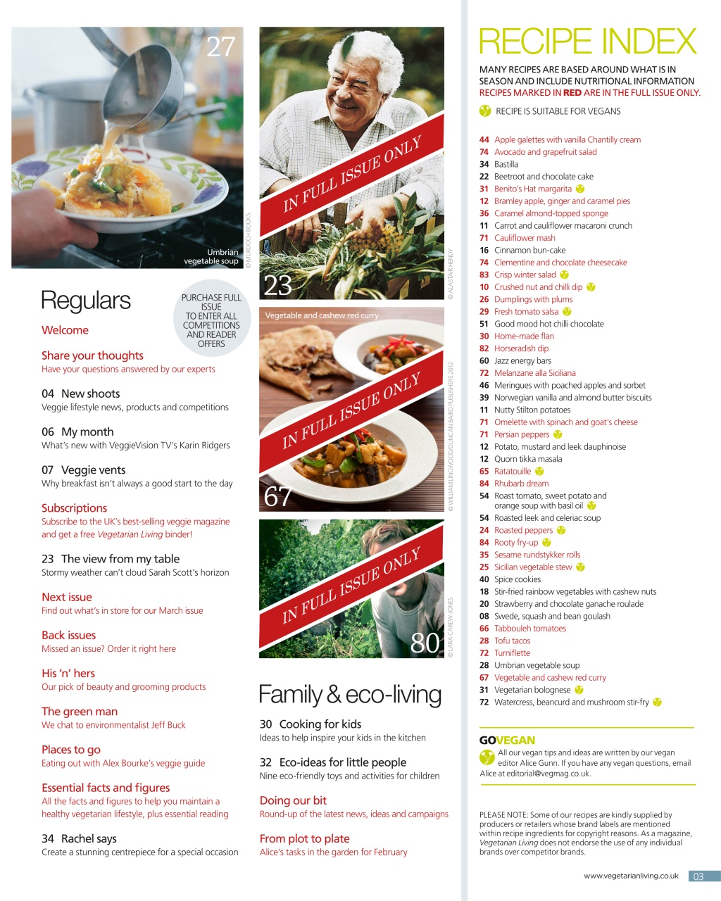 Vegetarian Living Preview Pages
