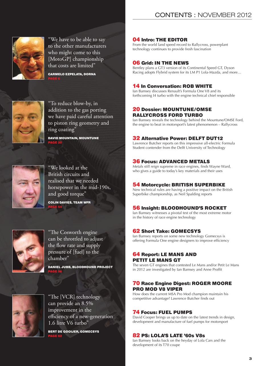 Race Engine Technology Preview Pages