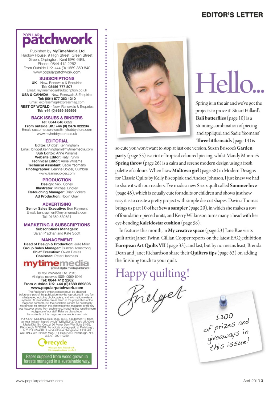 Popular Patchwork Magazine Preview Pages