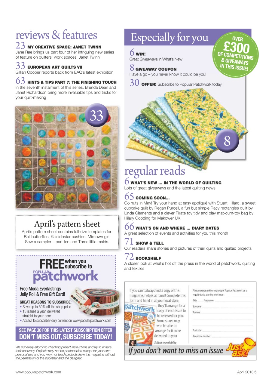 Popular Patchwork Magazine Preview Pages