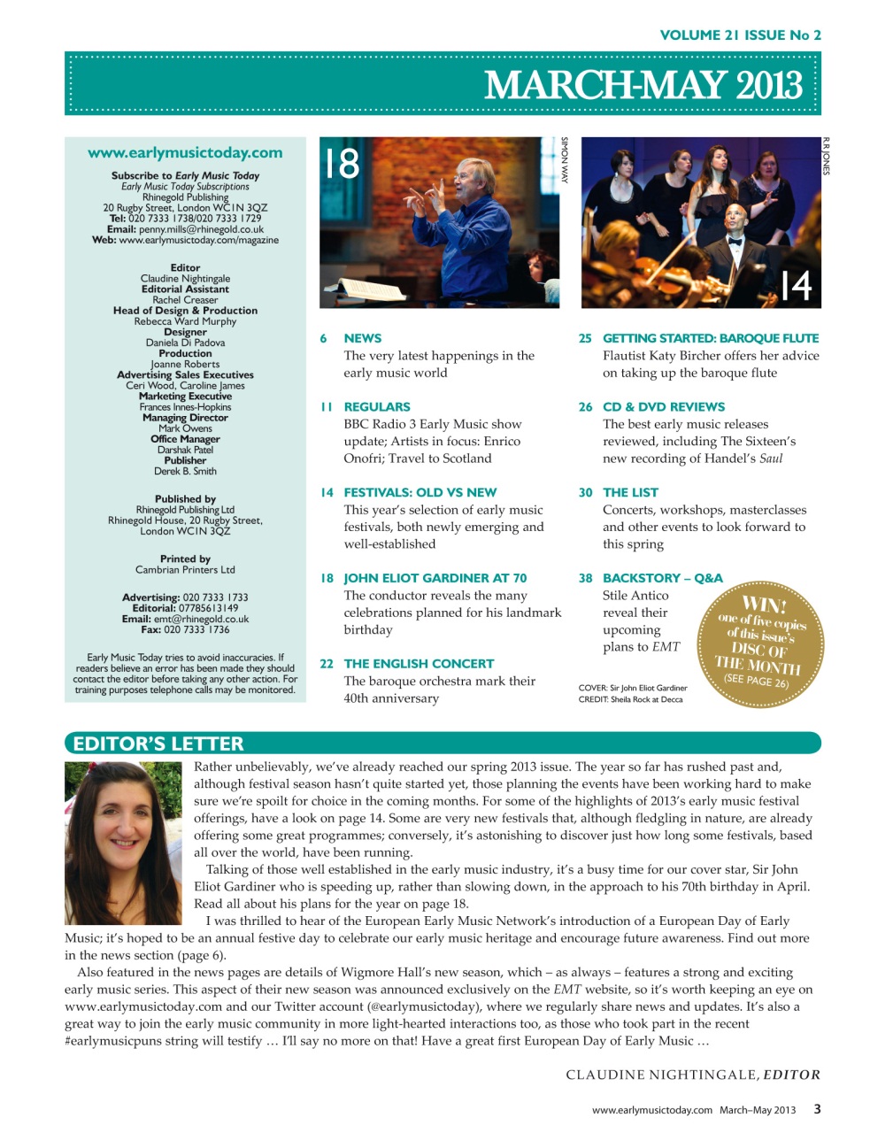 Early Music Today Preview Pages