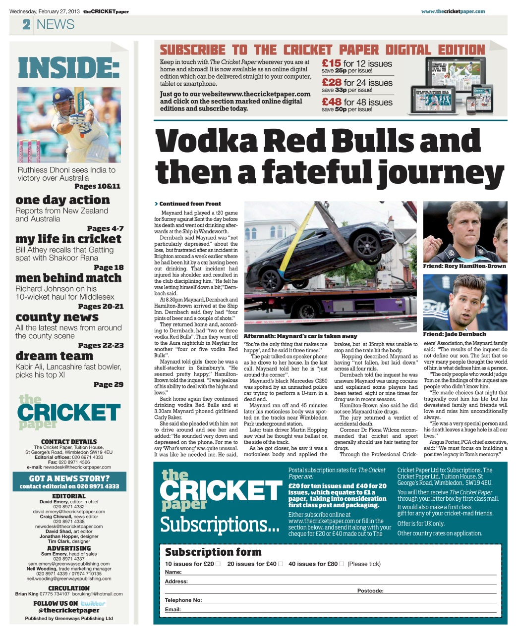 The Cricket Paper Preview Pages
