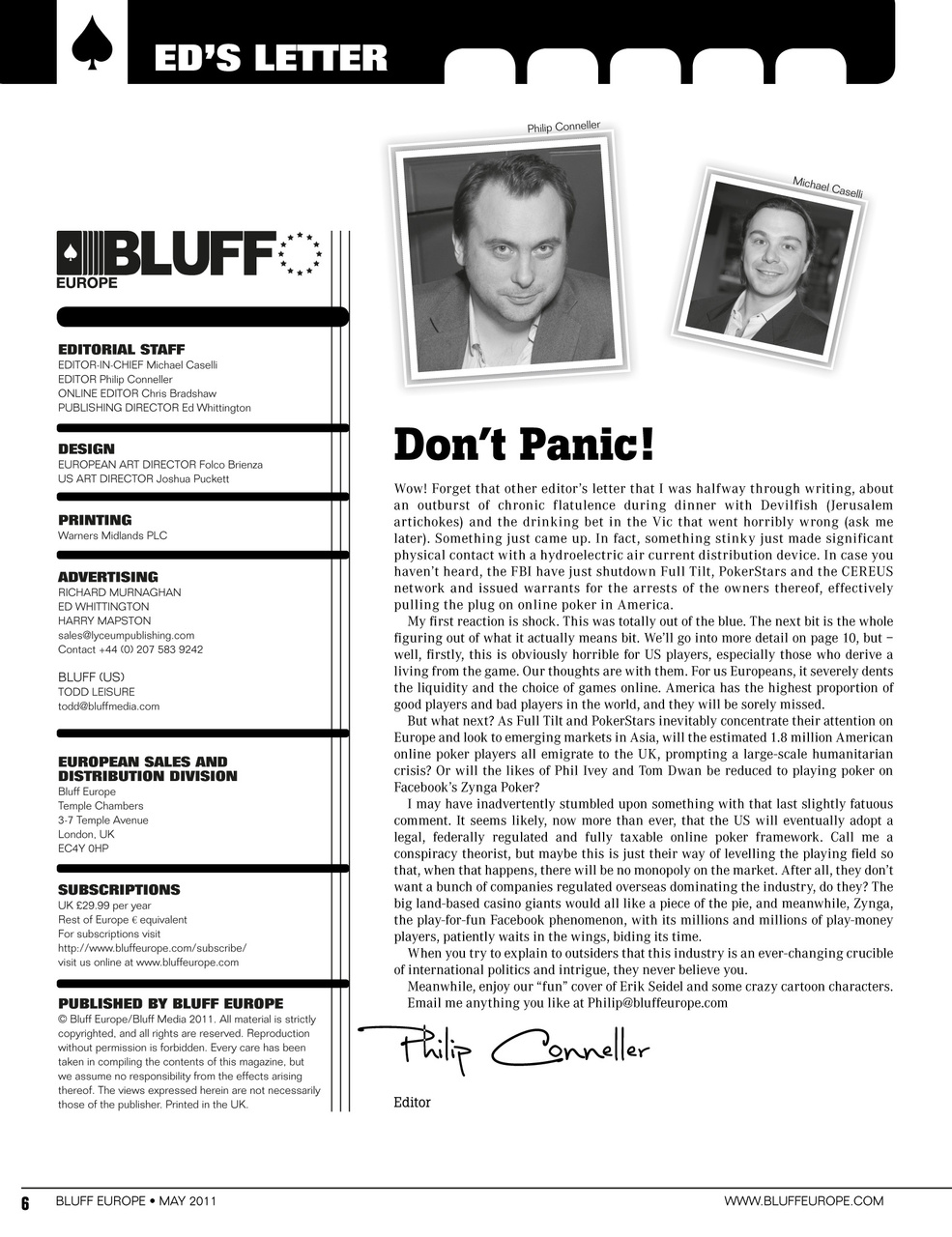 Bluff Europe Preview Pages